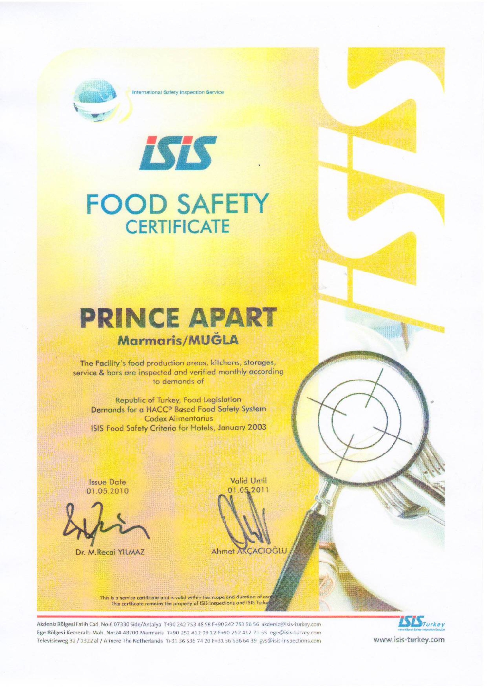 Prince Apart Health & Safety